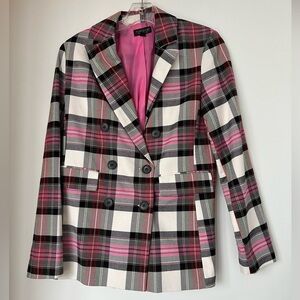 Topshop pink plaid blazer